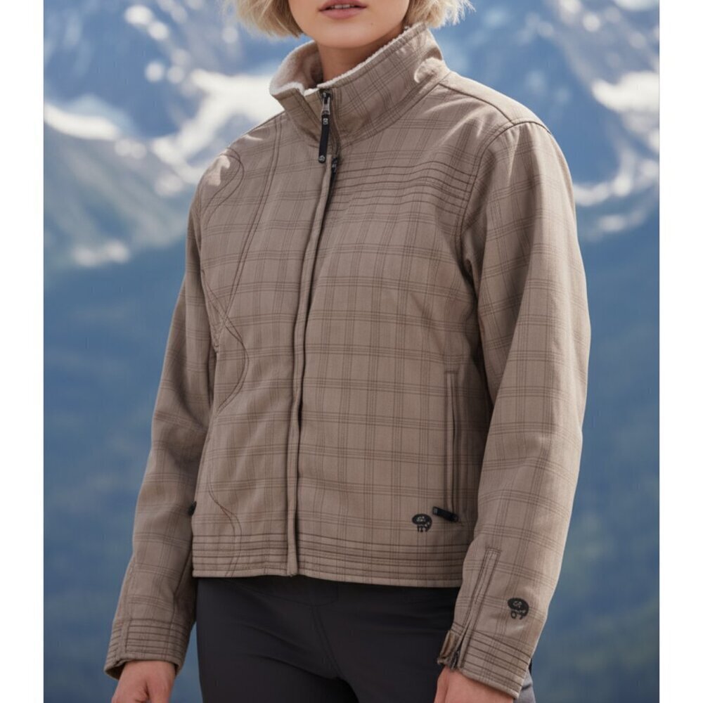 Mountain Hardwear Commotion Retromotion Light Tan Plaid Jacket Size Medium